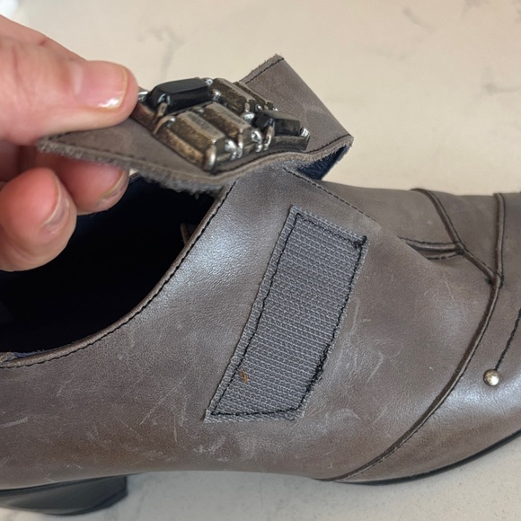 Women's Gray Leather Dorking by Fluchos Heeled Boots - Picture 9 of 11